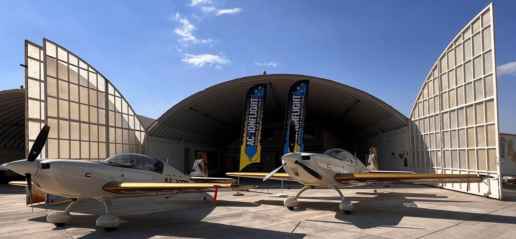 ActionFlight's Hangar at Ras Al Khaimah International Airport. Visitors by prior arrangement only